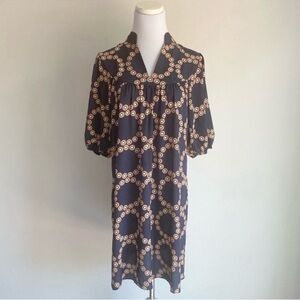 Elegant Navy Patterned Dress